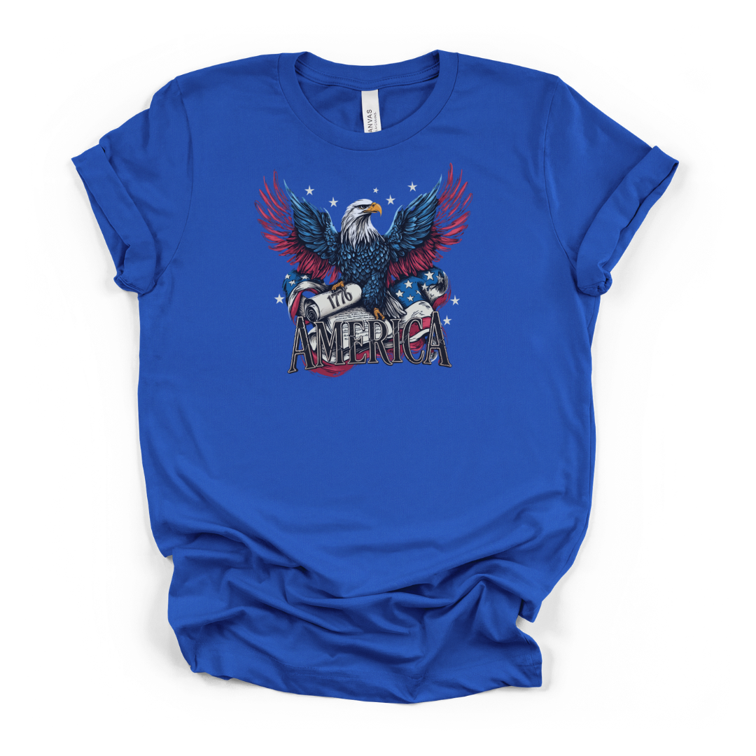 Patriotic Eagle 1776 America T-Shirt | Cotton Tee USA