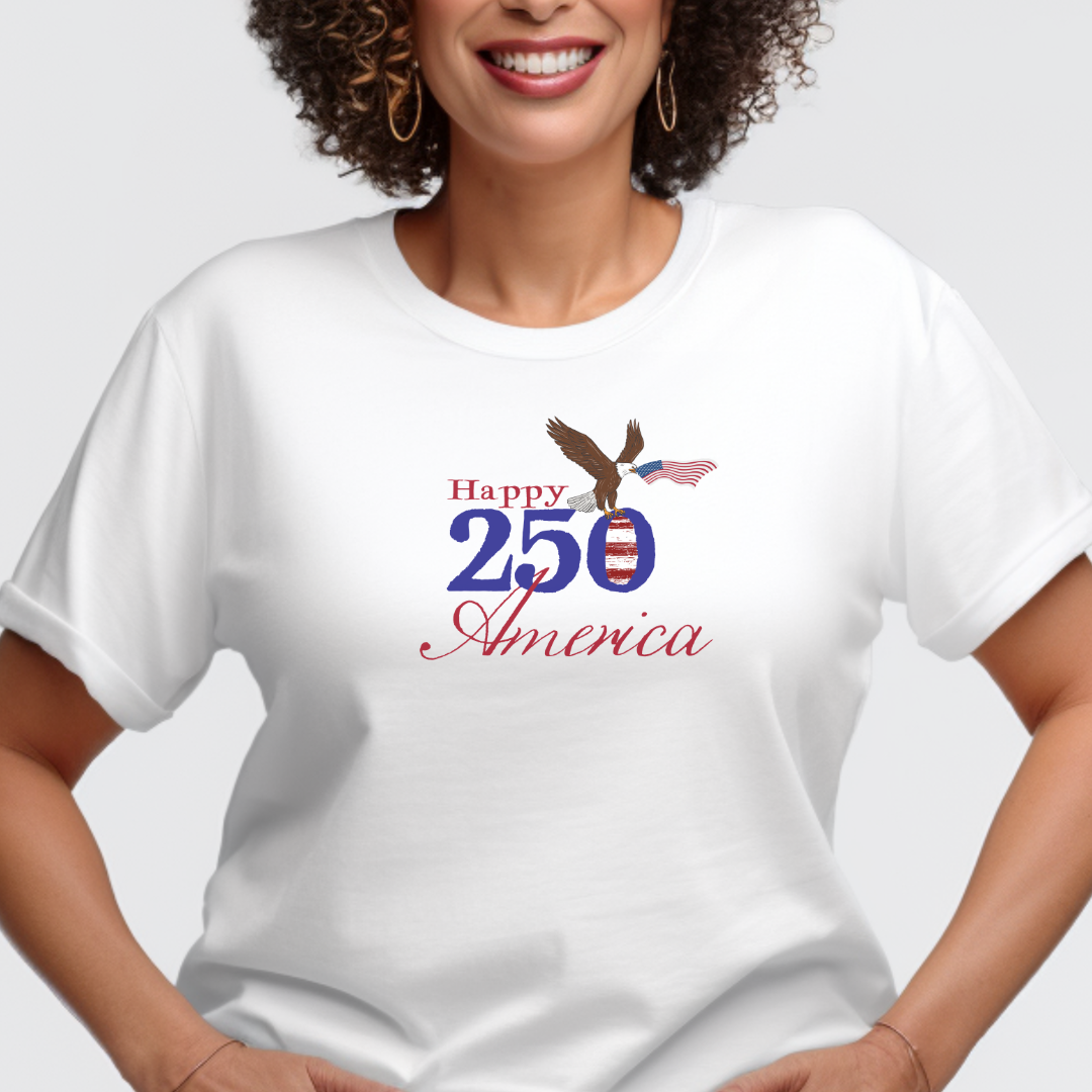 Happy 250th America Eagle Flag | Deluxe T-shirt