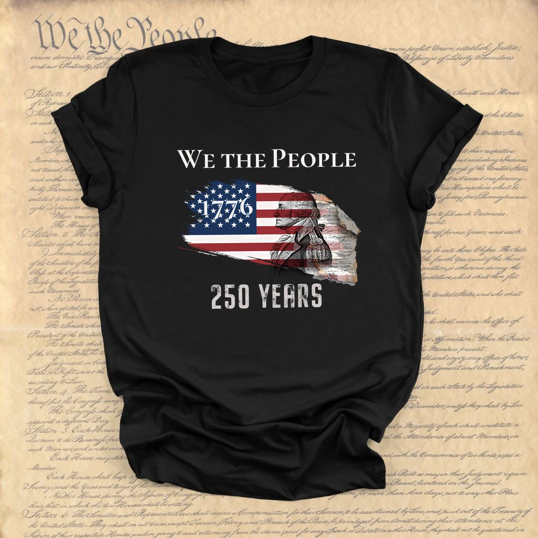 Patriot Rose We the People 1776 black tee
