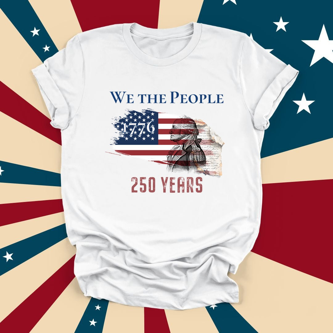 Patriot Rose We the People 1776 white tee
